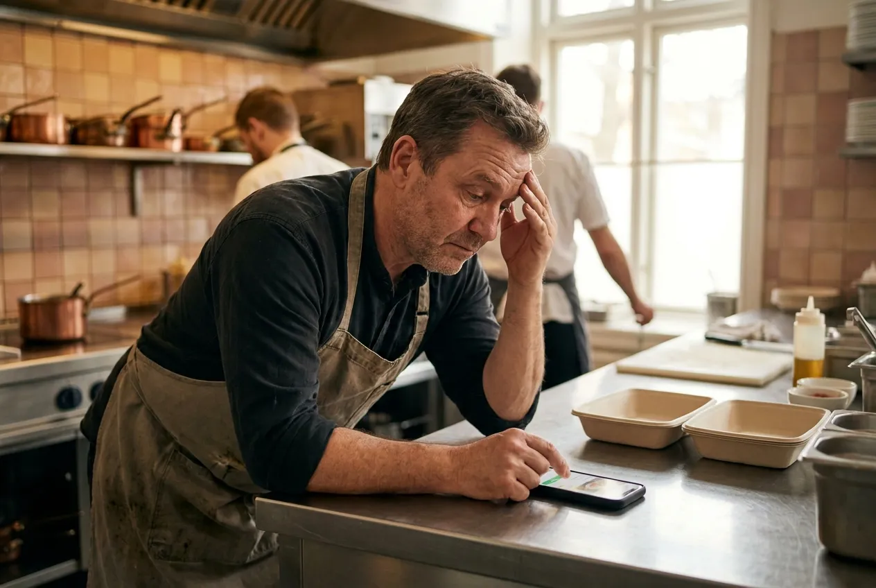 Plats préparés en attente de commande sur un comptoir de restauration